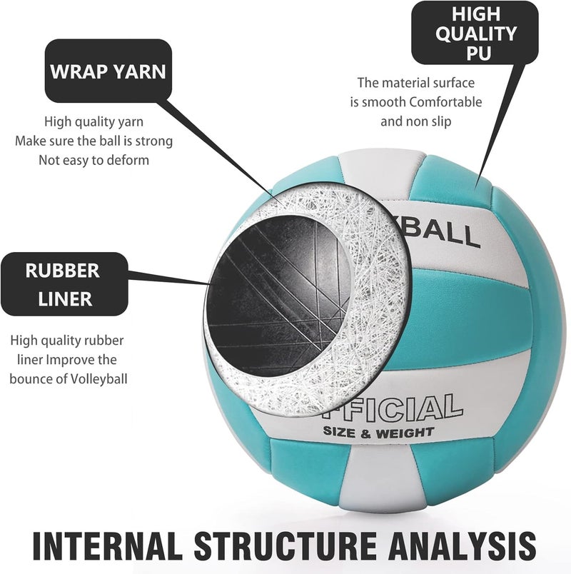 EVZOM Super Soft Volleyball Beach Volleyball Official Size 5 for Outdoor/Indoor/Pool/Gym/Training Premium Volleyballs Equipment Durability Stability Sports Ball - Image 4